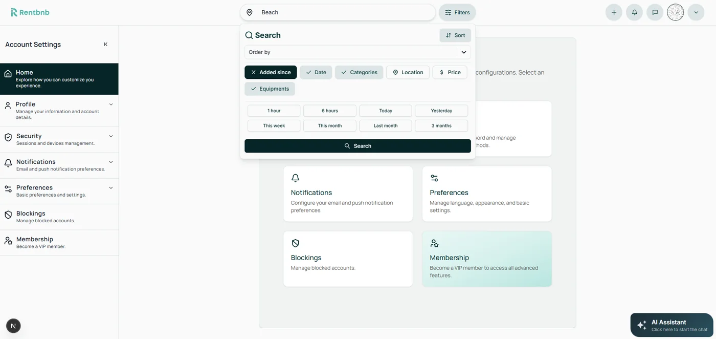 Filtering by listing age